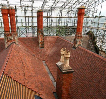 Foston Hall Prison, Derby. Pitched roofing refurbishment – clay plain tiling and lead work