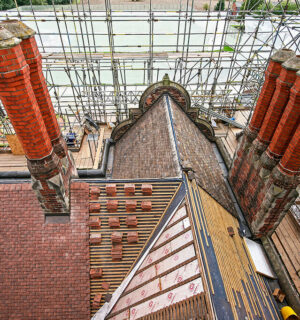 Foston Hall Prison, Derby. Pitched roofing refurbishment – clay plain tiling and lead work