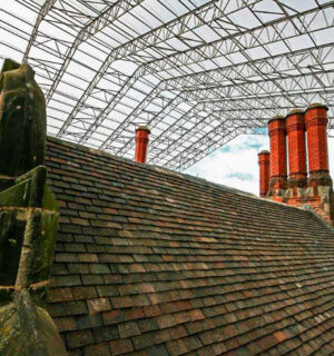 Foston Hall Prison, Derby. Pitched roofing refurbishment – clay plain tiling and lead work