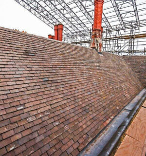 Foston Hall Prison, Derby. Pitched roofing refurbishment – clay plain tiling and lead work