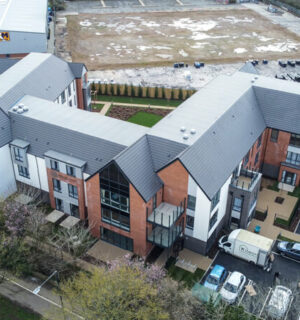 Sovereign House, Leamington Spa. New build - roof tiling, single ply